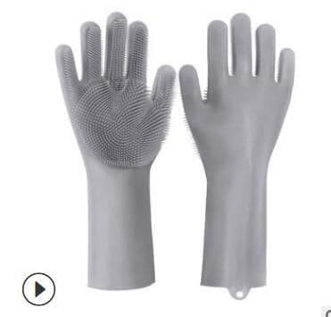 image-Silicone Heat-resistant Cleaning Brush Scrubbing Gloves
