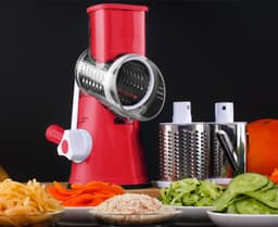 image-Manual Kitchen Accessories Multifunctional Round Mandoline Potato Slicer Vegetable Cutter Slicer Cheese Kitchen Gadgets