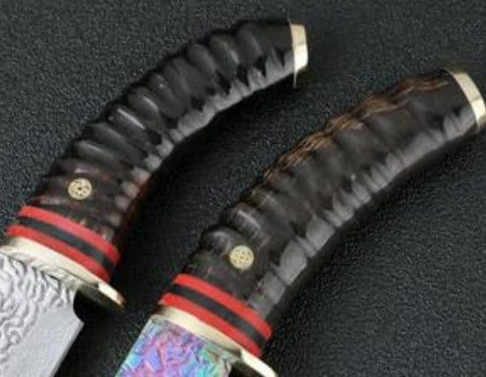image-High quality forged Damascus knife VG10 steel outdoor high hardness army hunting knife lifesaving camping straight knife