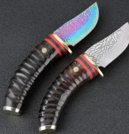 image-High quality forged Damascus knife VG10 steel outdoor high hardness army hunting knife lifesaving camping straight knife