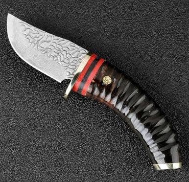 image-High quality forged Damascus knife VG10 steel outdoor high hardness army hunting knife lifesaving camping straight knife