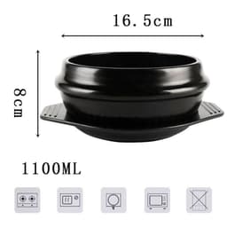 image-Korean Bibimbap Ceramic Potato Powder Boiled Instant Noodle Bowl Casserole