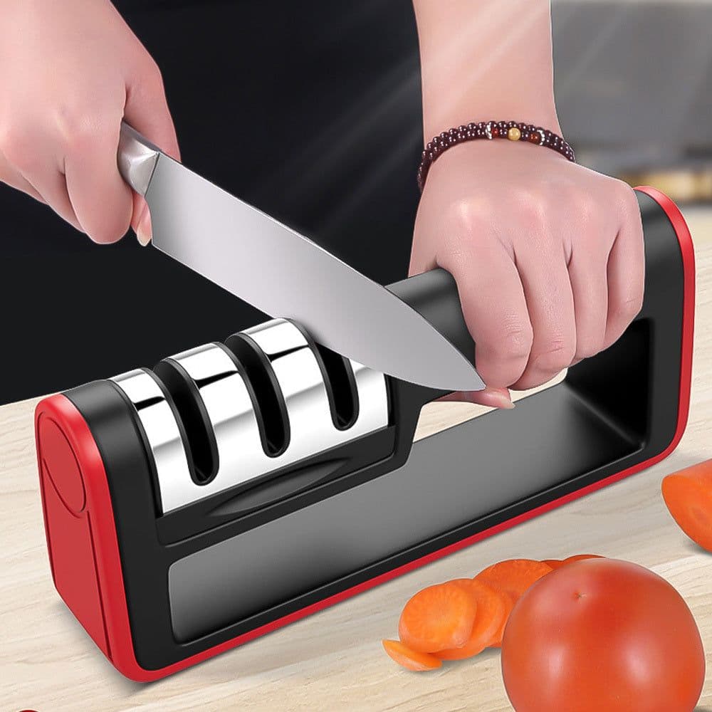 image-Professional Knife Sharpener Diamond Quick Professional 3 Stages Sharpener Knife Sharpening Tools Sharpening Stone