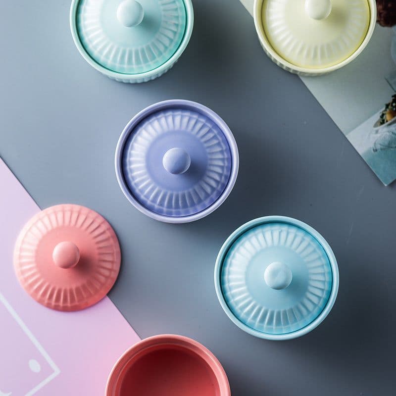 image-New Nordic style ceramic baking bowl with lid
