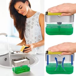 image-Multifunction Soap Dispenser Sponge Caddy Non-toxic Odorless Dispenser Kitchen Rack Creative Bathroom Washing Soap Storage Box