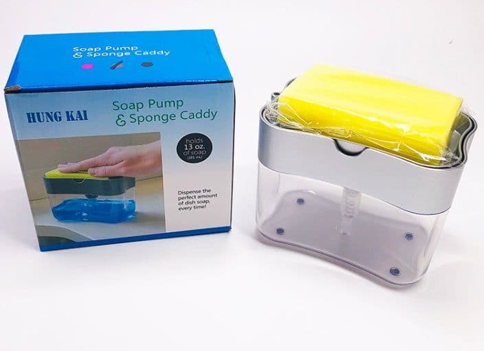 image-Multifunction Soap Dispenser Sponge Caddy Non-toxic Odorless Dispenser Kitchen Rack Creative Bathroom Washing Soap Storage Box