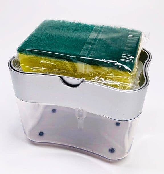 image-Multifunction Soap Dispenser Sponge Caddy Non-toxic Odorless Dispenser Kitchen Rack Creative Bathroom Washing Soap Storage Box