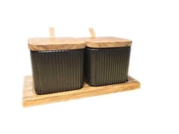 image-Household Seasoning Box Ceramic Seasoning Jar Set