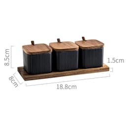 image-Household Seasoning Box Ceramic Seasoning Jar Set