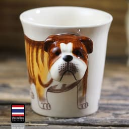 image-Animal mug Hand painted animal mug english bulldog ceramic mug