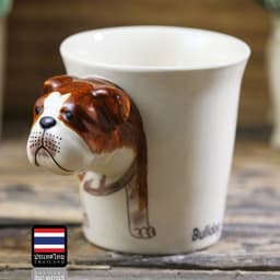 image-Animal mug Hand painted animal mug english bulldog ceramic mug