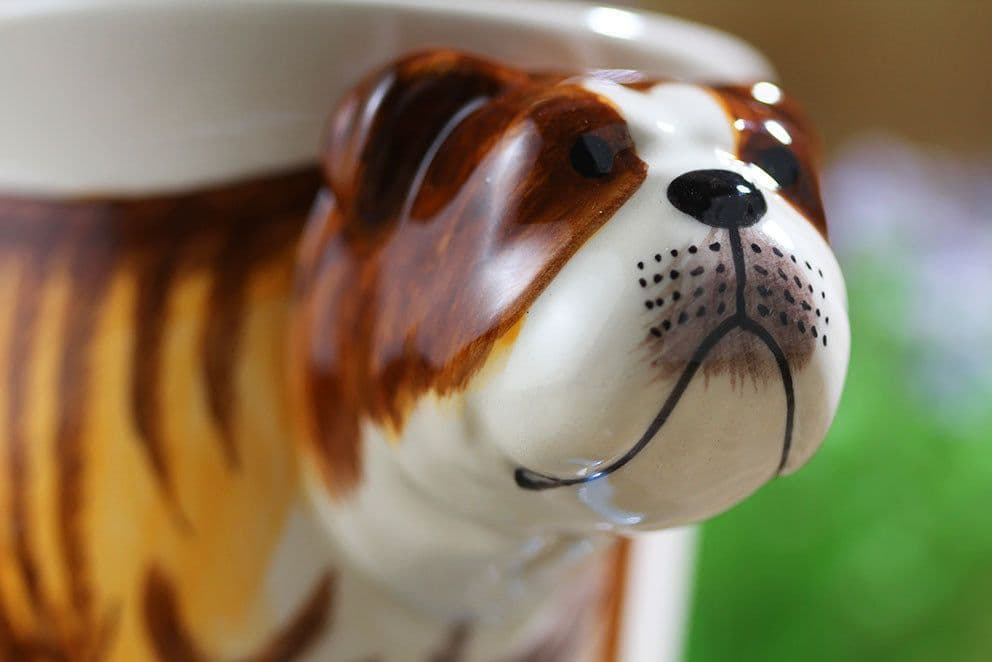 image-Animal mug Hand painted animal mug english bulldog ceramic mug