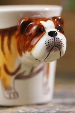 image-Animal mug Hand painted animal mug english bulldog ceramic mug