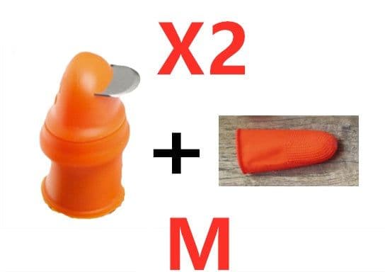 image-Silicone Thumb Knife Finger Protector Gears Cutting Vegetable Harvesting Knife Pinching Plant Blade Scissors Garden Gloves