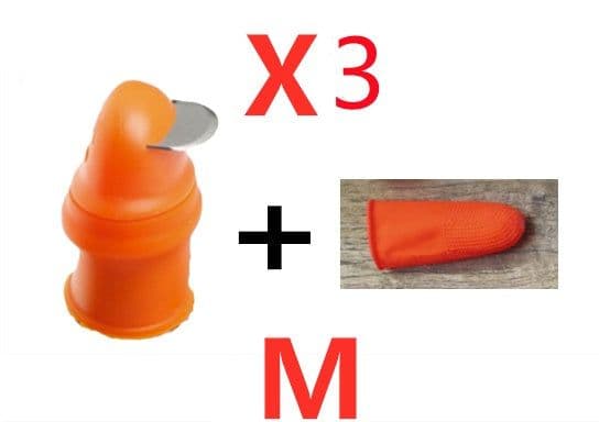 image-Silicone Thumb Knife Finger Protector Gears Cutting Vegetable Harvesting Knife Pinching Plant Blade Scissors Garden Gloves