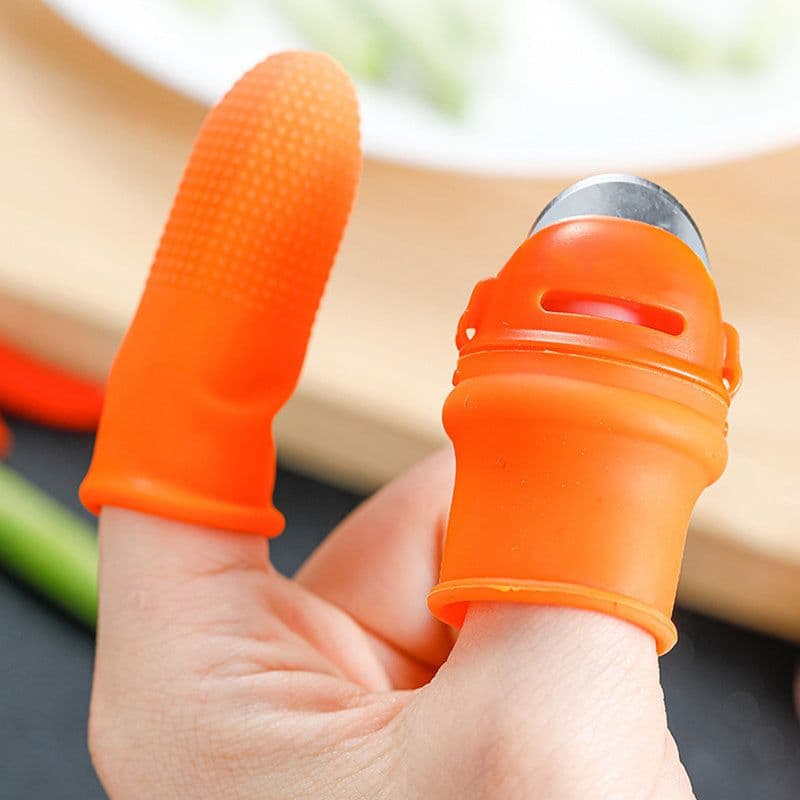 image-Silicone Thumb Knife Finger Protector Gears Cutting Vegetable Harvesting Knife Pinching Plant Blade Scissors Garden Gloves