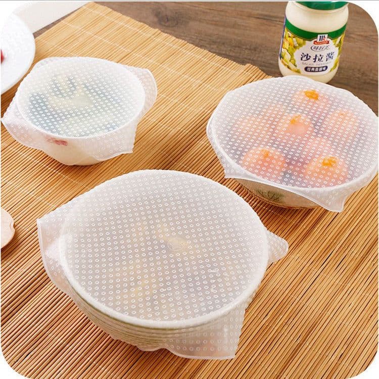 image-Food Reusable Silicone Stretch Cling Film Saran Wrap Kitchen Microwave Oven Fridge Seal Bowl Cover Pad Kitchen Tools