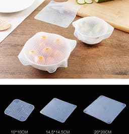 image-Food Reusable Silicone Stretch Cling Film Saran Wrap Kitchen Microwave Oven Fridge Seal Bowl Cover Pad Kitchen Tools