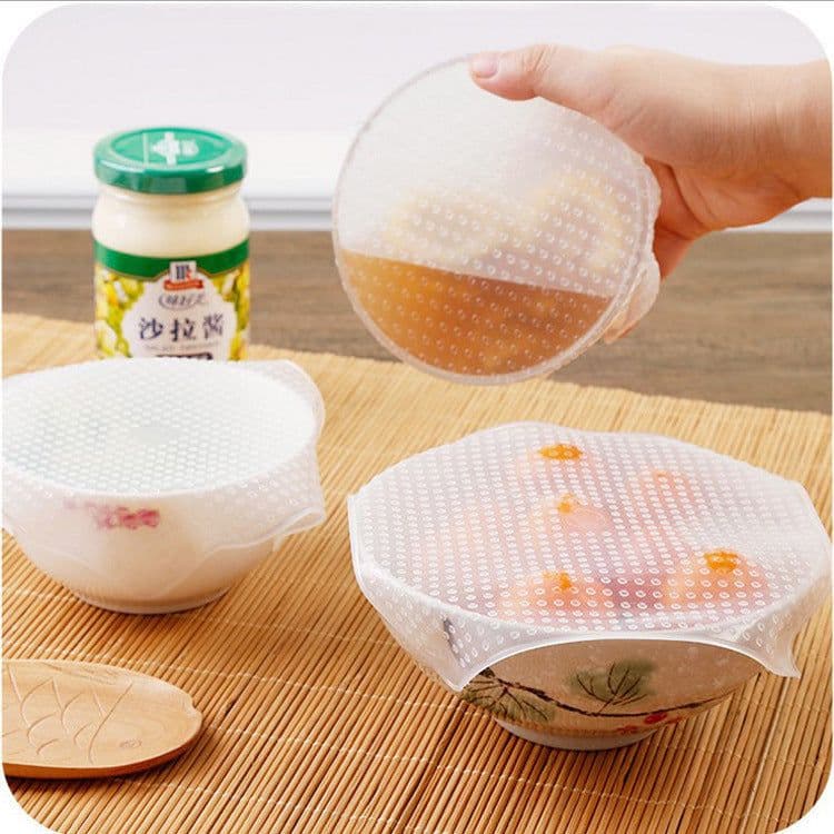 image-Food Reusable Silicone Stretch Cling Film Saran Wrap Kitchen Microwave Oven Fridge Seal Bowl Cover Pad Kitchen Tools