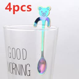 image-Coffee spoon, 304 creative stainless spoon, dessert spoon, cute cartoonhandle, hangingfeces coffee spoon