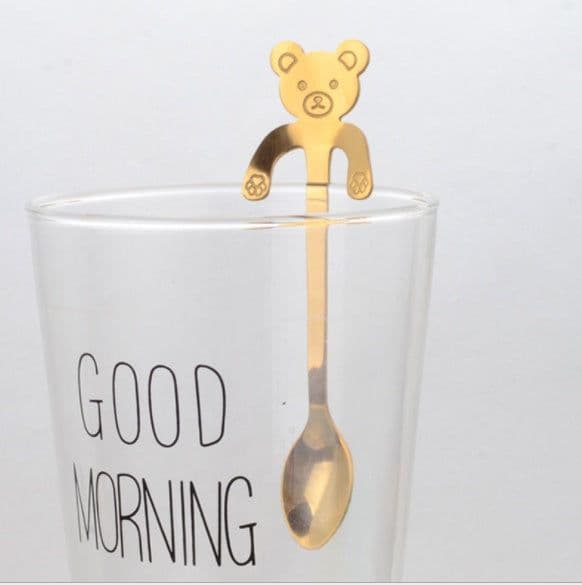 image-Coffee spoon, 304 creative stainless spoon, dessert spoon, cute cartoonhandle, hangingfeces coffee spoon
