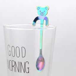 image-Coffee spoon, 304 creative stainless spoon, dessert spoon, cute cartoonhandle, hangingfeces coffee spoon