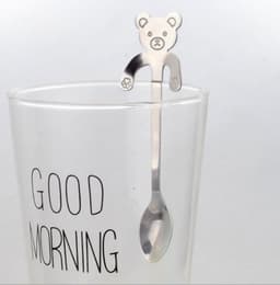 image-Coffee spoon, 304 creative stainless spoon, dessert spoon, cute cartoonhandle, hangingfeces coffee spoon