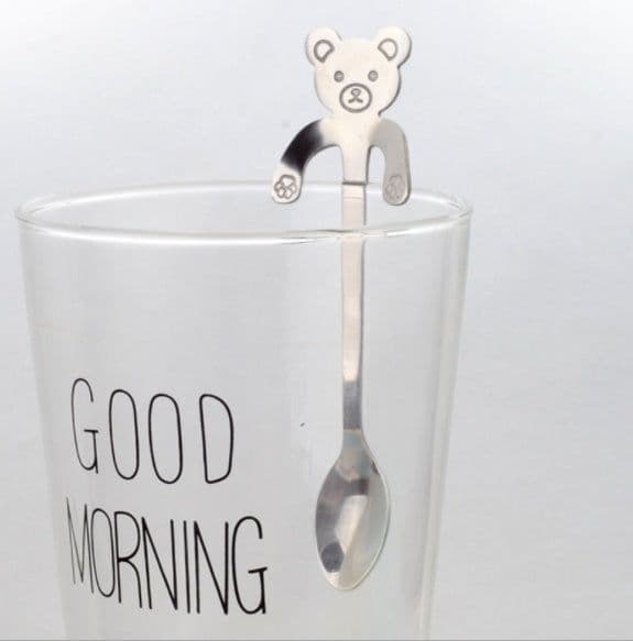 image-Coffee spoon, 304 creative stainless spoon, dessert spoon, cute cartoonhandle, hangingfeces coffee spoon