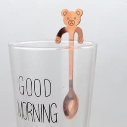 image-Coffee spoon, 304 creative stainless spoon, dessert spoon, cute cartoonhandle, hangingfeces coffee spoon