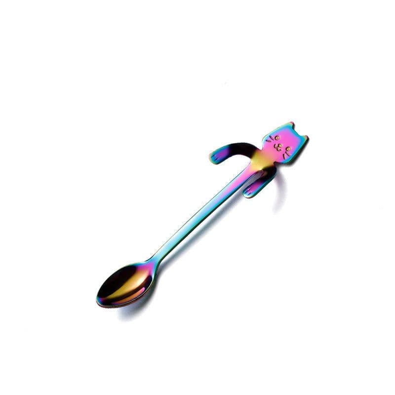 image-Coffee spoon, 304 creative stainless spoon, dessert spoon, cute cartoonhandle, hangingfeces coffee spoon