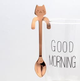 image-Coffee spoon, 304 creative stainless spoon, dessert spoon, cute cartoonhandle, hangingfeces coffee spoon