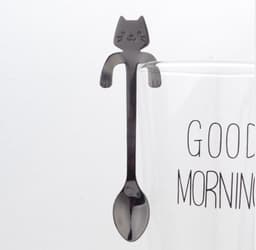 image-Coffee spoon, 304 creative stainless spoon, dessert spoon, cute cartoonhandle, hangingfeces coffee spoon