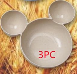 image-Wheat Straw, Children's Bowl, Cartoon, Wheat Chopsticks, Fork Spoon, Fruit Dish, Mickey's Bowl, Lovely Gift Set