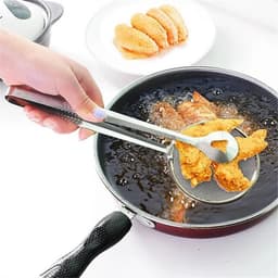 image-Multi-functional Oil Food Folder Kitchen Accessories Stainless Steel Fried Food Oil Scoop