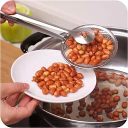 image-Multi-functional Oil Food Folder Kitchen Accessories Stainless Steel Fried Food Oil Scoop