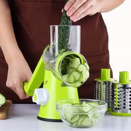 image-Vegetable Cutter Round Mandoline Slicer Potato Julienne Carrot Grater Cheese