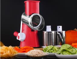 image-Vegetable Cutter Round Mandoline Slicer Potato Julienne Carrot Grater Cheese
