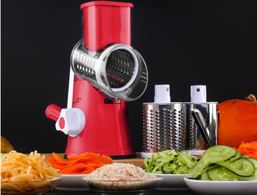 image-Vegetable Cutter Round Mandoline Slicer Potato Julienne Carrot Grater Cheese