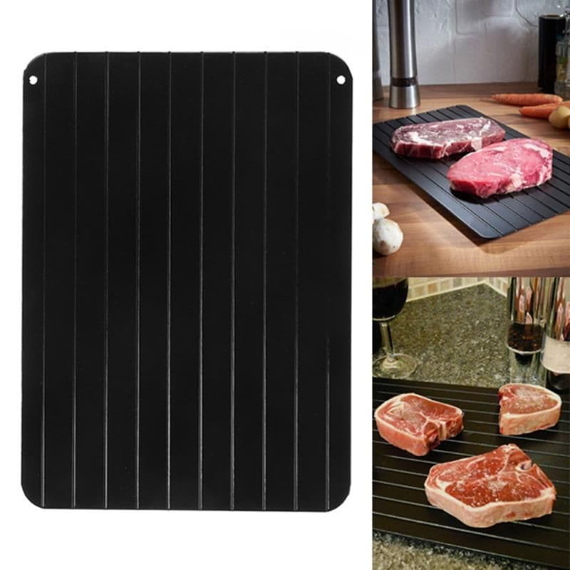 image-Fast Defrosting Tray Thaw Kitchen Quick Aluminum Thaw Plate