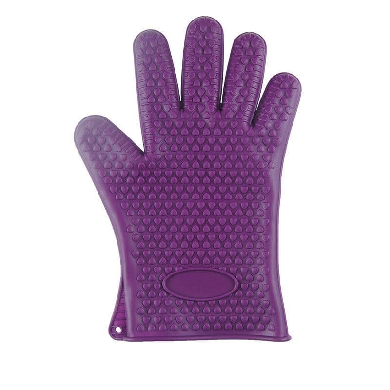 image-Food Grade Silicone Heat Resistant BBQ Glove Silicone Oven Mitts