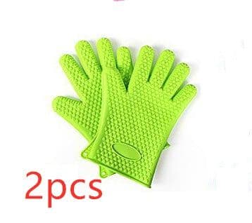 image-Food Grade Silicone Heat Resistant BBQ Glove Silicone Oven Mitts