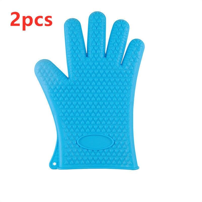 image-Food Grade Silicone Heat Resistant BBQ Glove Silicone Oven Mitts