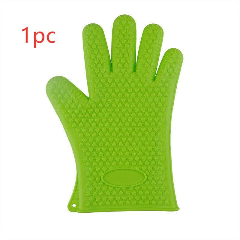 image-Food Grade Silicone Heat Resistant BBQ Glove Silicone Oven Mitts