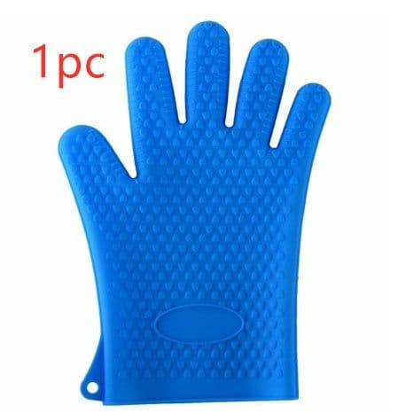 image-Food Grade Silicone Heat Resistant BBQ Glove Silicone Oven Mitts