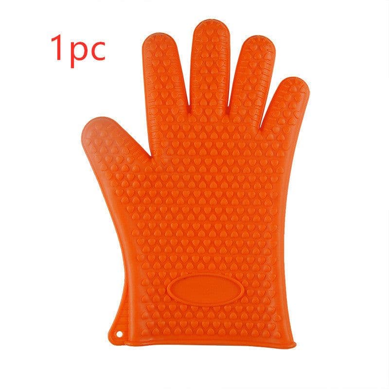 image-Food Grade Silicone Heat Resistant BBQ Glove Silicone Oven Mitts