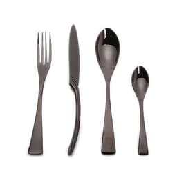 image-4PCS Set Black Stainless Steel Cutlery Korean Dinnerware Set Gifts Mirror Polishing Silverware Sets Scoop Knife and Fork Sets