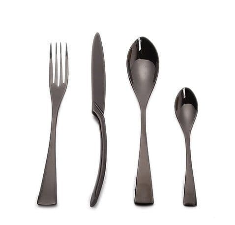 image-4PCS Set Black Stainless Steel Cutlery Korean Dinnerware Set Gifts Mirror Polishing Silverware Sets Scoop Knife and Fork Sets