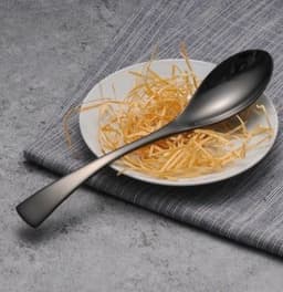 image-4PCS Set Black Stainless Steel Cutlery Korean Dinnerware Set Gifts Mirror Polishing Silverware Sets Scoop Knife and Fork Sets