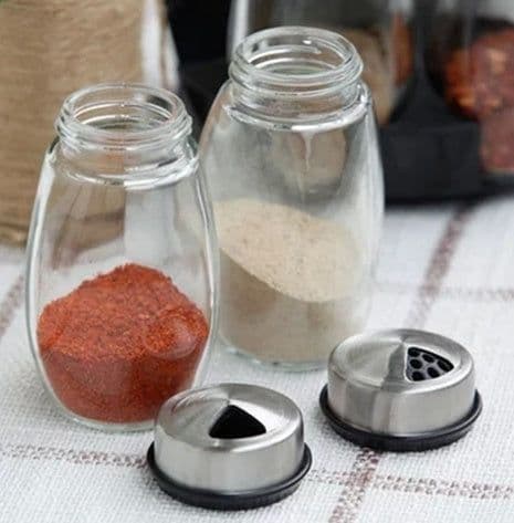 image-7pcs/set Condiment Set Pepper and Salt Cruet glass Kitchen Spice Rack Set,6pcs Jars + 1pc Rack,cooking tools high quality.