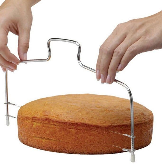 image-Ustensiles Patisserie Stainless Steel Slicer Adjustable 2-Wire Cake Leveler Cake Slicer Baking Dough Cutter Cake Decorating Tool
